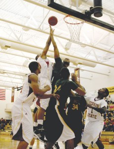 Leaps and Bounds: The men’s basketball team climbed to the top on Saturday, triumphing over the Tiffin Dragons with a score of 82-61. That victory brought the Bulldogs to a record of 3-0, the best start they have had in 12 years. Photo By: Kate Dupon | Photographer Leaps and Bounds: The men’s basketball team climbed to the top on Saturday, triumphing over the Tiffin Dragons with a score of 82-61. That victory brought the Bulldogs to a record of 3-0, the best start they have had in 12 years. Photo By: Kate Dupon | Photographer