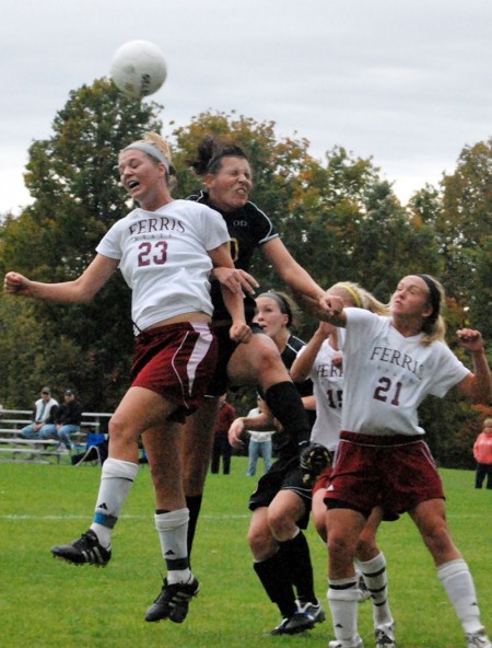 Heads Up: Hillary Braun and the Ferris State soccer team played Ohio Dominican this weekend and fell short with a final score of 2-1. This brings the Bulldogs record for the 2010 season to 4-5-1. Photo By: Kate Dupon | Photo Editor