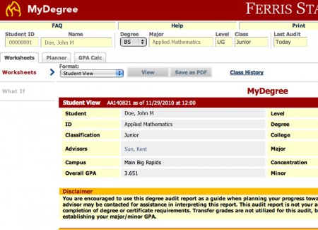 MyDegree: Ferris’ MyDegree tool gives students the opportunity to look at what classes they have taken, what classes they still need to take and calculate their GPA. Graphic By: Kate Dupon | Photo Editor