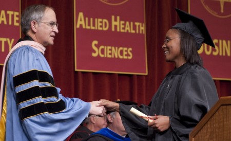 Graduation Rates Rise: Ferris State University’s graduation rate has reached 51 percent with 97 percent of those graduates receiving jobs. Ferris State is now recognized as having the 15th best improved graduation rate in the county.  Photo Courtesy of Bill Bitzinger