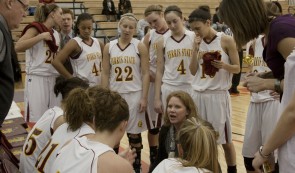 Team Encouragement: Ferris State women’s basketball coach, Tracey Dorow, gives her team motivation during a game against Northern Michigan on Jan. 22. Photo By: Kate Dupon | Photo Editor Team Encouragement: Ferris State women’s basketball coach, Tracey Dorow, gives her team motivation during a game against Northern Michigan on Jan. 22. Photo By: Kate Dupon | Photo Editor