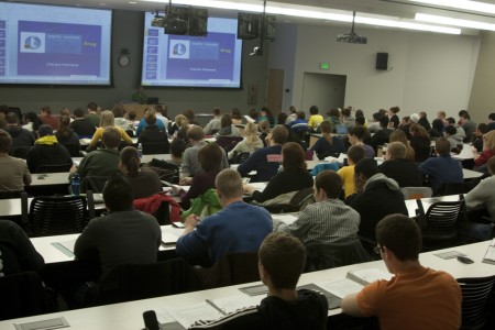 Students Get New Facility: First-year pharmacy students take notes during a lecture by Dr. Hancock. A new facility worth $6.6 million for third-year pharmacy students is to be built in Grand Rapids on the “Medical Mile”. Photo By: Kate Dupon | Photo Editor Students Get New Facility: First-year pharmacy students take notes during a lecture by Dr. Hancock. A new facility worth $6.6 million for third-year pharmacy students is to be built in Grand Rapids on the “Medical Mile”. Photo By: Kate Dupon | Photo Editor