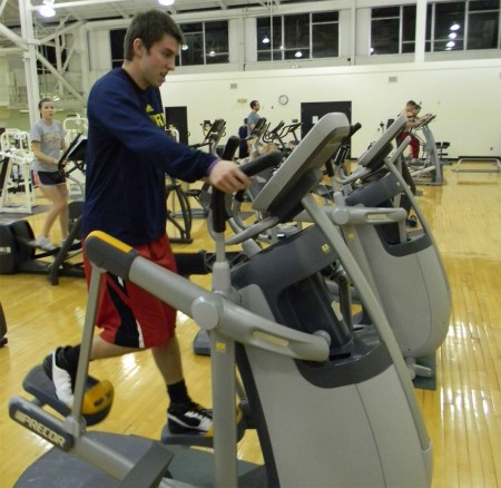New Equipment: Nick Miller and other FSU students are enjoying new equipment, including three recumbent bikes and two upright bikes, that were delivered to the SRC on Feb. 15. Photo By: Angie Walukonis | Photographer New Equipment: Nick Miller and other FSU students are enjoying new equipment, including three recumbent bikes and two upright bikes, that were delivered to the SRC on Feb. 15. Photo By: Angie Walukonis | Photographer
