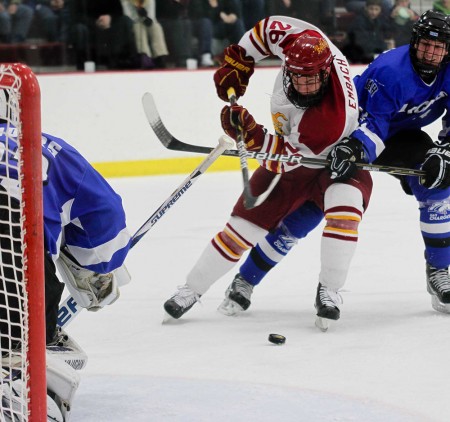 Swept Series: Mike Embach maneuvers past an Alabame-Huntsville defender. The Bulldogs swept the series against the Chargers, bringing the 2010-11 record to 16-12-4. Photo By: Brock Copus | Photographer Swept Series: Mike Embach maneuvers past an Alabame-Huntsville defender. The Bulldogs swept the series against the Chargers, bringing the 2010-11 record to 16-12-4. Photo By: Brock Copus | Photographer