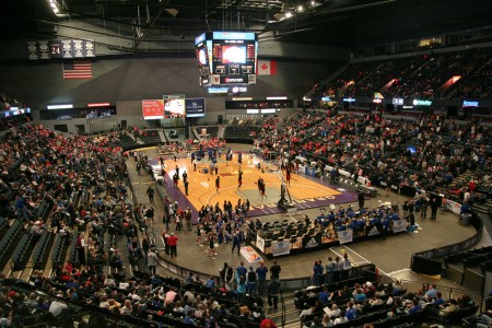 Prime Time: The Bulldogs and Lakers battle in front of more than 5,800 people at the 131 Showdown at Van Andel Arena on Jan. 29. Photo By: Brock Copus | Photographer