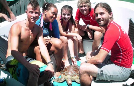 Marine Teaching: Ivens teaches students about sea turtles. Ivens spent his last two summers teaching students marine biology, scuba diving and sailing in the British Virgin Islands. Photo Courtesy of Connor Ivens Marine Teaching: Ivens teaches students about sea turtles. Ivens spent his last two summers teaching students marine biology, scuba diving and sailing in the British Virgin Islands. Photo Courtesy of Connor Ivens