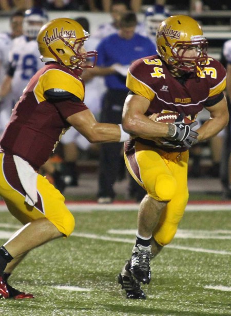Stopping Tiffin: FSU junior running back Skyler Stoker gets handed the ball during a game earlier this season. The Bulldogs defeated Tiffin on Sept. 24, bringing the overall 2011 record to 3-1. Torch File Photo Stopping Tiffin: FSU junior running back Skyler Stoker gets handed the ball during a game earlier this season. The Bulldogs defeated Tiffin on Sept. 24, bringing the overall 2011 record to 3-1. Torch File Photo