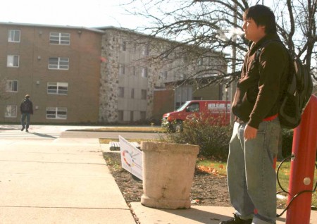 Smoking: Yes or No?: The American Cancer Society is bringing the Great American Smokeout to the Ferris State campus, which is a campaign for a smoke free campus. Students who smoke feel they should be able to make their own decisions on where they can smoke on campus. Photo By: Kate Dupon | Photo Editor Smoking: Yes or No?: The American Cancer Society is bringing the Great American Smokeout to the Ferris State campus, which is a campaign for a smoke free campus. Students who smoke feel they should be able to make their own decisions on where they can smoke on campus. Photo By: Kate Dupon | Photo Editor