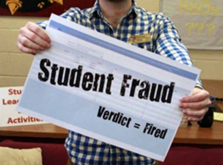 Fraud Equals Fired: FSU students have been caught falsifying their work hours, resulting in termination from their campus jobs. Notice: The above photo does not reflect the actions of students in the article, it is a staged photo for publishing purposes only. Photo Illustration by: Kate Dupon | Photo Editor Fraud Equals Fired: FSU students have been caught falsifying their work hours, resulting in termination from their campus jobs. Notice: The above photo does not reflect the actions of students in the article, it is a staged photo for publishing purposes only. Photo Illustration by: Kate Dupon | Photo Editor