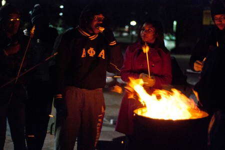 Out in the Cold: Students above participate in event to raise money for WISE and the Salvation Army. Photo By: Tori Thomas | Photographer