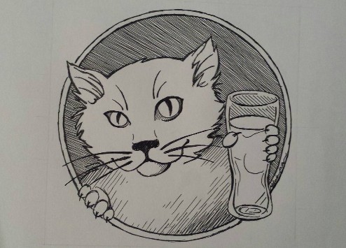 Ferris CDTD and Product Design sophomore Mikala Piller sketched her image of Drain Cat. "I thought it would be fun to characterize the famous 'Drain Cat' that everyone was talking about, and doodling is my best stress relief during midterms and career week," Piller said.