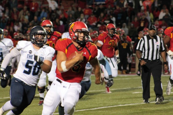 Senior quarterback Jason Vander Laan now holds the record for the most rushing yards of any quarterback at any level of collegiate play.