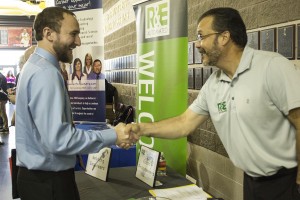 There were 276 employers in attendance as thousands of students searched through Ferris’ career fair for jobs and internships. The number is up from 221 employers at the career fair in fall 2014 and 143 employers in fall 2013.