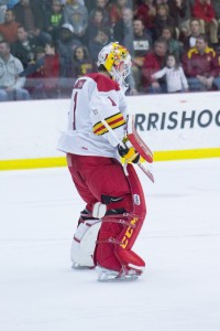 Goalies Darren Smith (featured) and Charles Williams split time spent in the net 