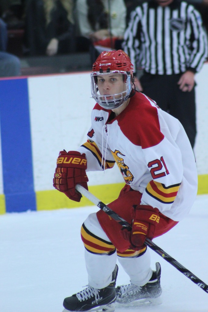 Freshman forward Corey Mackin has been one of many first-year players to make an impact on the ice for the Dawgs.